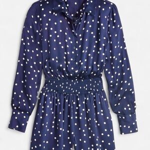 On 34th navy polka dot romper